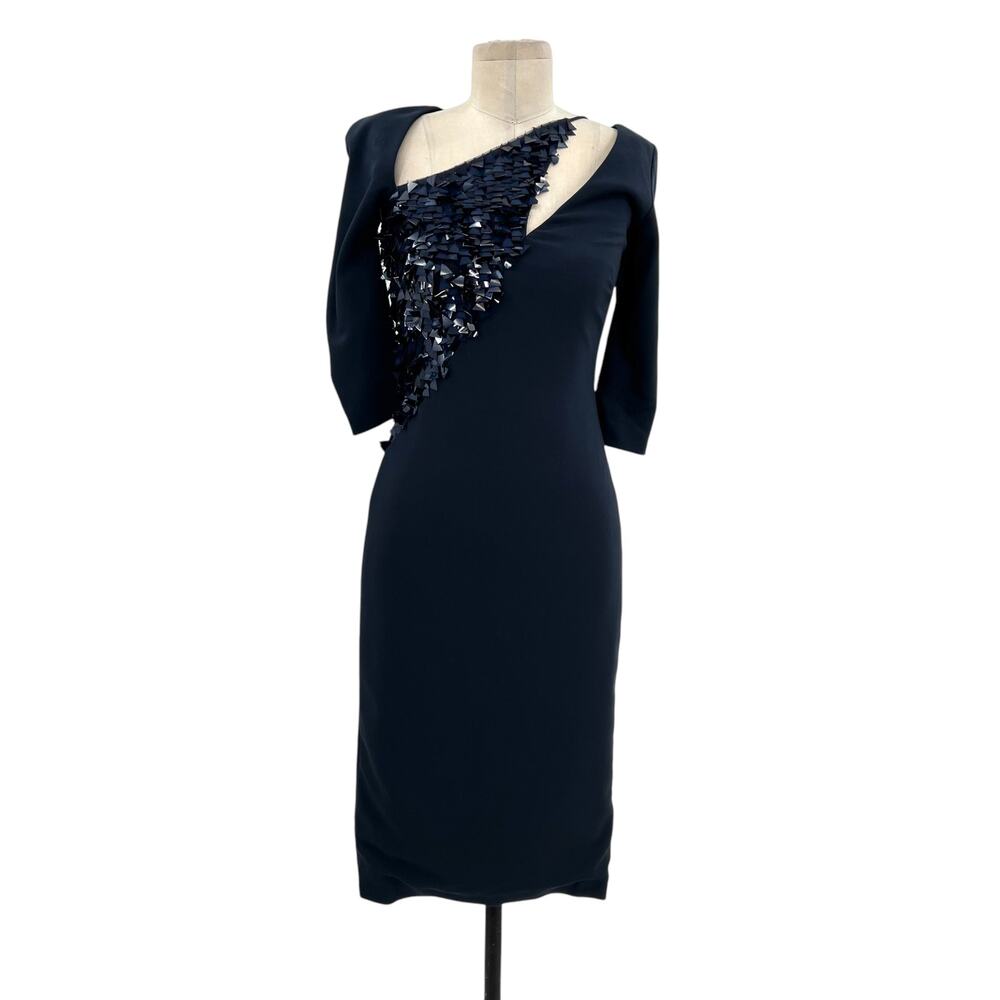 Cushnie et Ochs Larissa Sequin Pencil‎ Dress Navy Blue Size XYZ *Damaged